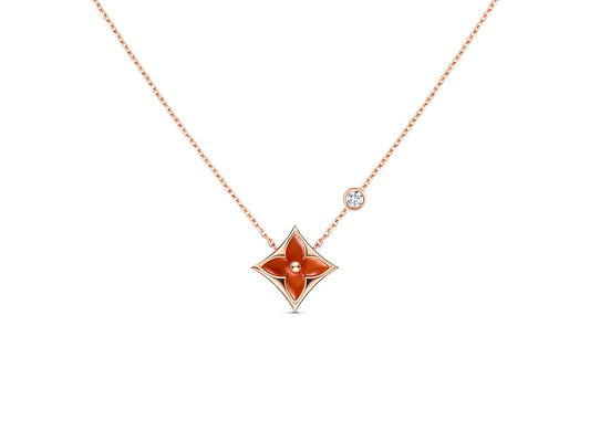 [Vera Jewelry]STAR NECKLACE PINK GOLD 1 DIAMOND