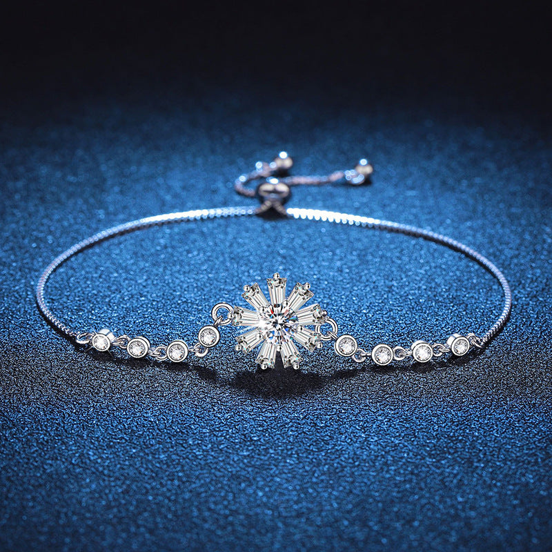 [Vera  Jewelry]RADIANT ICY CRYSTAL SUNFLOWER MOISSANITE BRACELET