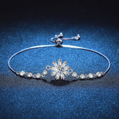 [Vera  Jewelry]RADIANT ICY CRYSTAL SUNFLOWER MOISSANITE BRACELET