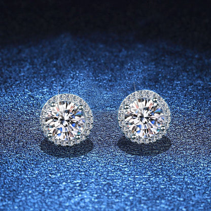 [Vera  Jewelry]CLASSIC 4-PRONG ROUND MOISSANITE STUD EARRINGS
