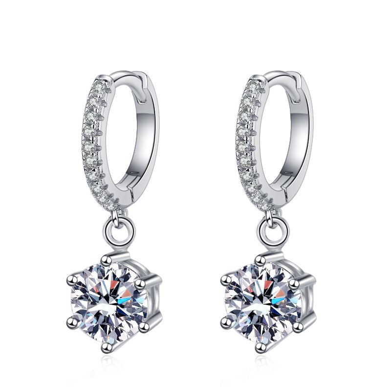 [Vera  Jewelry]CLASSIC 6-PRONG MOISSANITE DROP EARRINGS