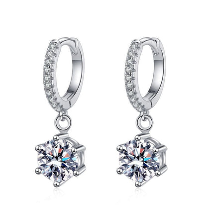 [Vera  Jewelry]CLASSIC 6-PRONG MOISSANITE DROP EARRINGS