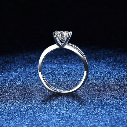[Vera  Jewelry]ELEGANT 4-PRONG CROSSOVER MOISSANITE ENGAGEMENT RING