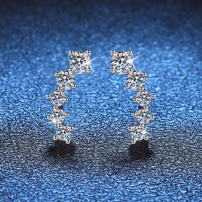 [Vera  Jewelry]SPARKLING SMILE ARC MOISSANITE STUD EARRINGS