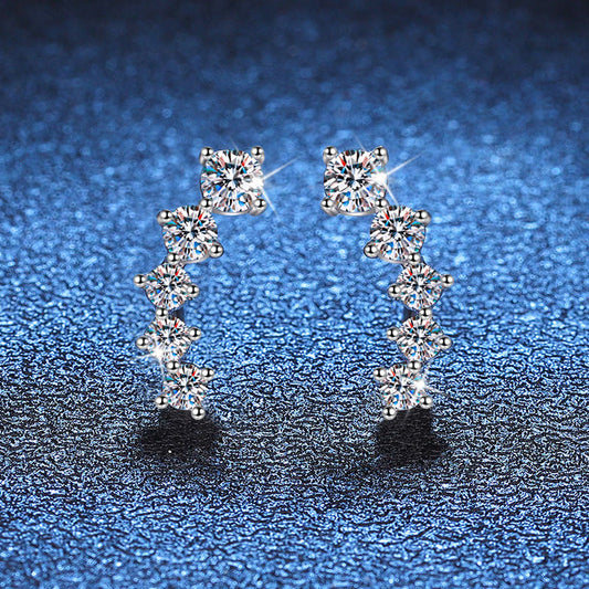 [Vera  Jewelry]SPARKLING SMILE ARC MOISSANITE STUD EARRINGS