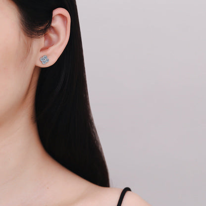 [Vera  Jewelry]ELEGANT FOUR-LEAF CLOVER MOISSANITE STUD EARRINGS