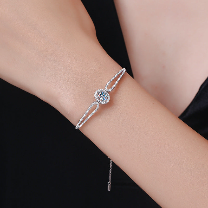 [Vera  Jewelry]"PIGEON'S EGG" TEARDROP MOISSANITE BRACELET