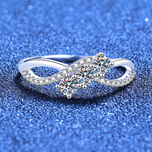 [Vera  Jewelry]INTERTWINING LOVE MOISSANITE RING