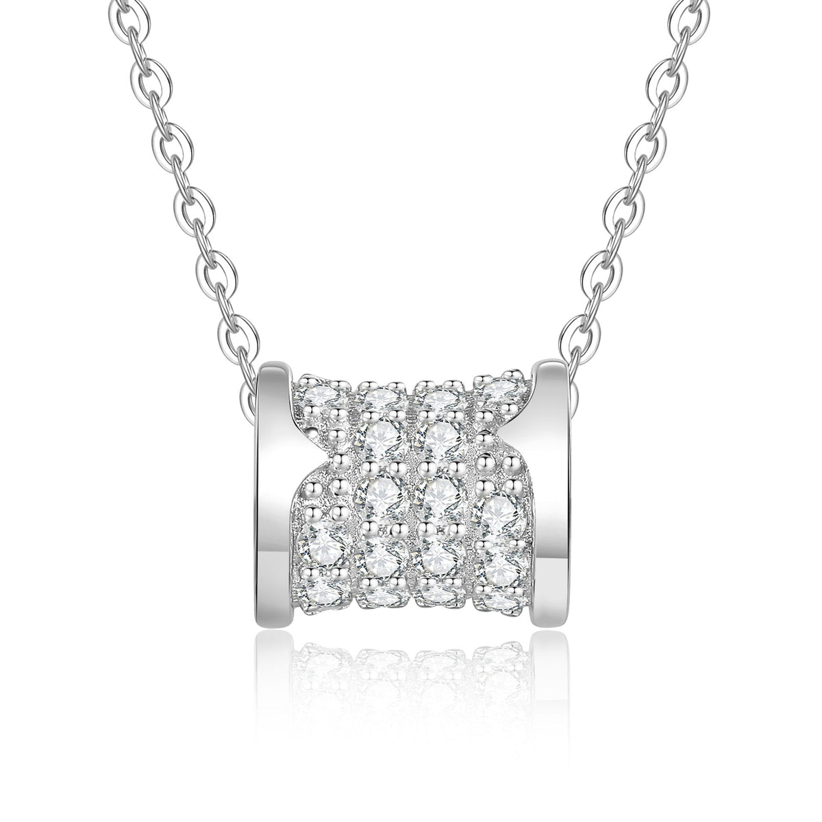 [Vera  Jewelry]FULL-PAVE "HOURGLASS" MOISSANITE NECKLACE