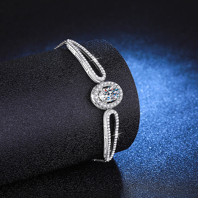 [Vera  Jewelry]"PIGEON'S EGG" TEARDROP MOISSANITE BRACELET