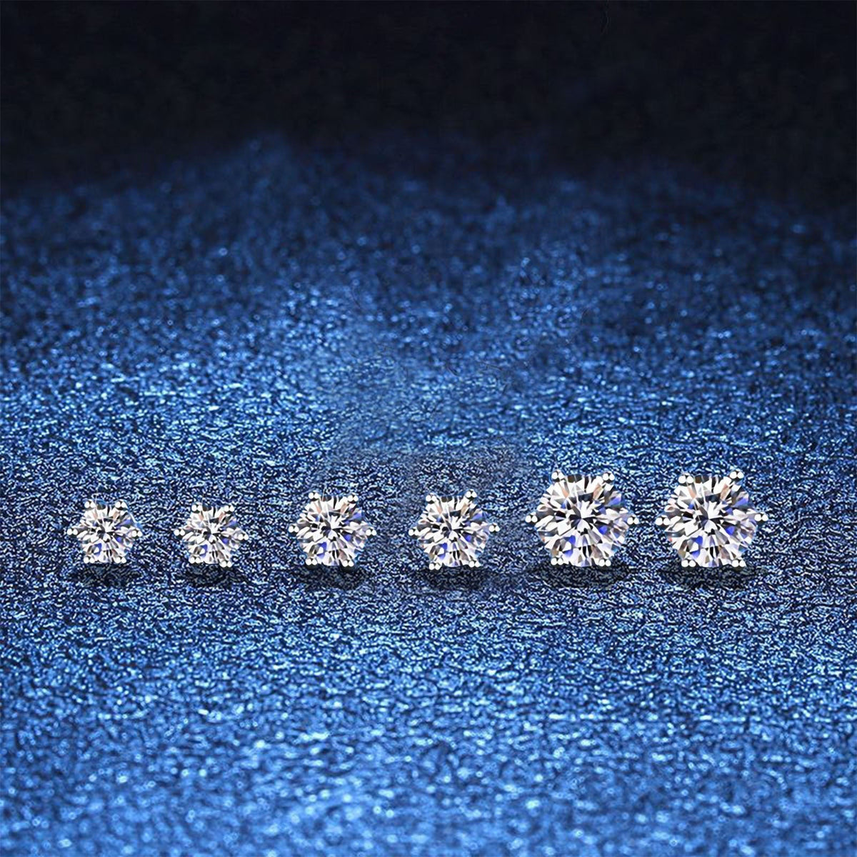 [Vera  Jewelry]SIX-PRONG MOISSANITE EARRINGS