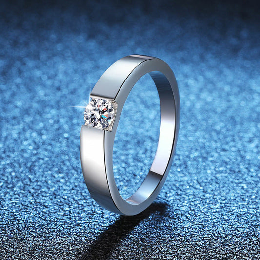 [Vera  Jewelry]SLEEK MINIMALIST COUPLE'S MOISSANITE RING