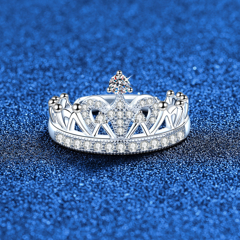 [Vera  Jewelry]DREAMY CROWN MOISSANITE RING - 1.2CT ELEGANT PRINCESS STYLE