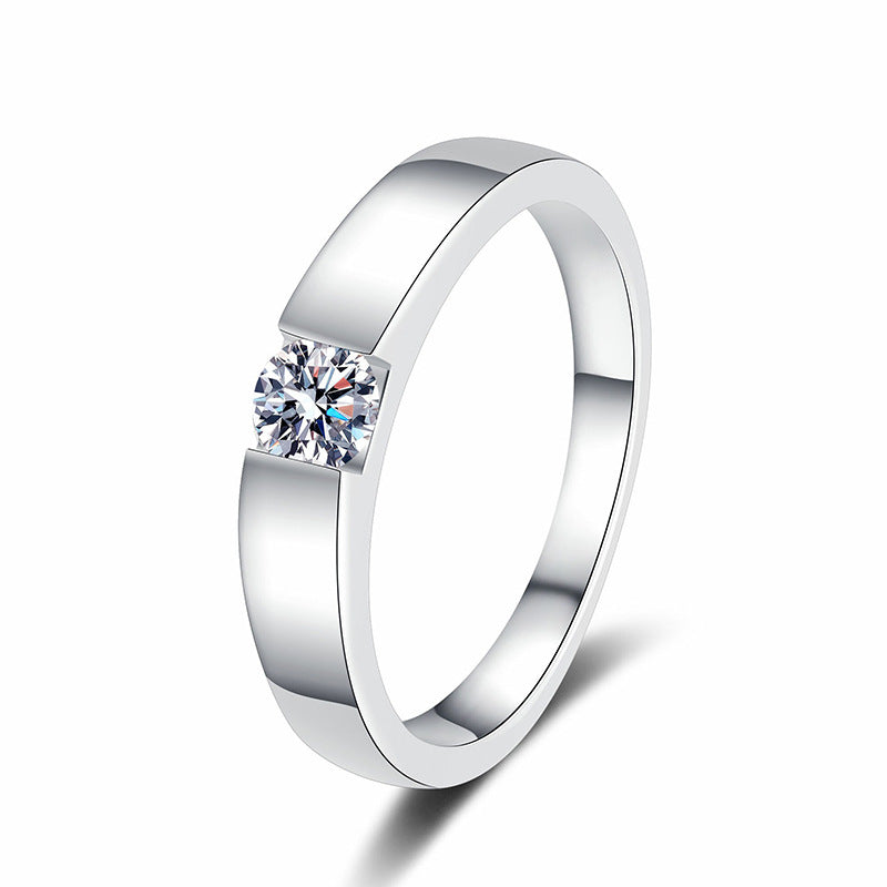 [Vera  Jewelry]SLEEK MINIMALIST COUPLE'S MOISSANITE RING