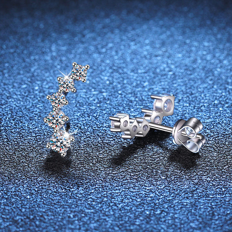 [Vera  Jewelry]SPARKLING SMILE ARC MOISSANITE STUD EARRINGS