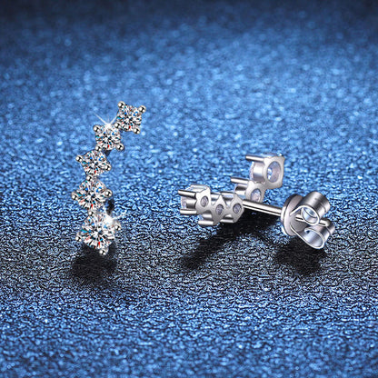 [Vera  Jewelry]SPARKLING SMILE ARC MOISSANITE STUD EARRINGS
