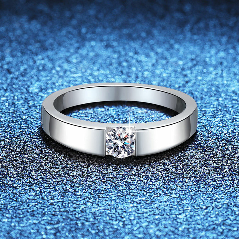 [Vera  Jewelry]SLEEK MINIMALIST COUPLE'S MOISSANITE RING