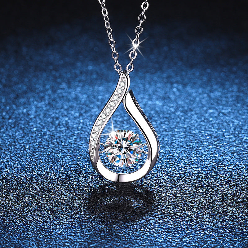 [Vera  Jewelry]DANCING WATER DROP MOISSANITE NECKLACE