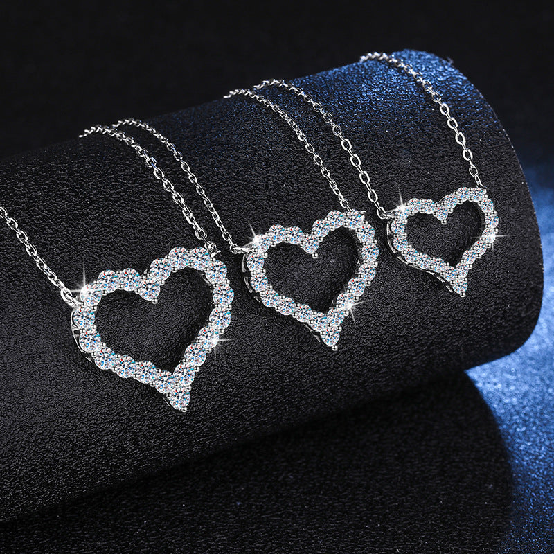 [Vera  Jewelry]ROMANTIC HEART MOISSANITE PENDANT NECKLACE