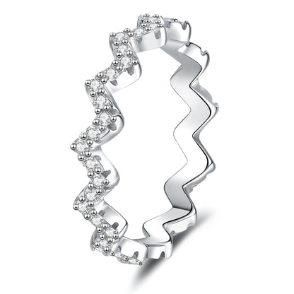 [Vera  Jewelry]CHIC WAVY MOISSANITE ETERNITY RING