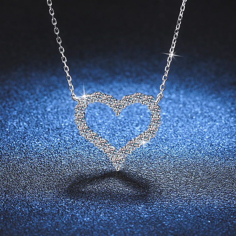 [Vera  Jewelry]ROMANTIC HEART MOISSANITE PENDANT NECKLACE