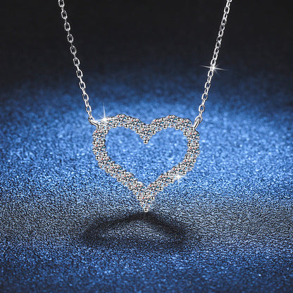 [Vera  Jewelry]ROMANTIC HEART MOISSANITE PENDANT NECKLACE
