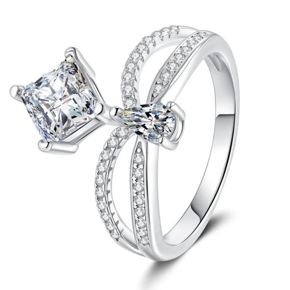 [Vera  Jewelry]ELEGANT DOUBLE-TWISTED MOISSANITE RING