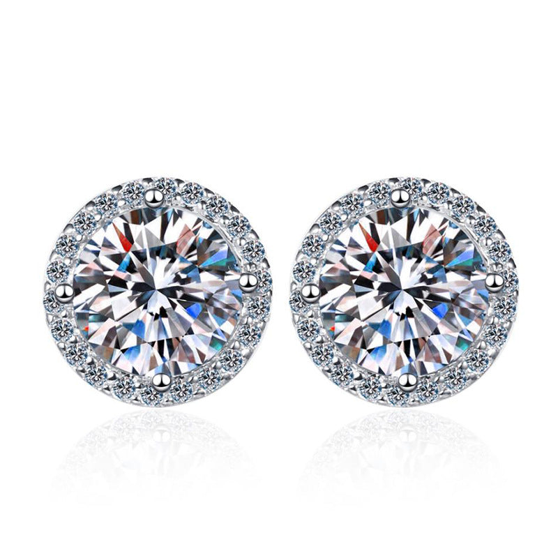 [Vera  Jewelry]CLASSIC 4-PRONG ROUND MOISSANITE STUD EARRINGS
