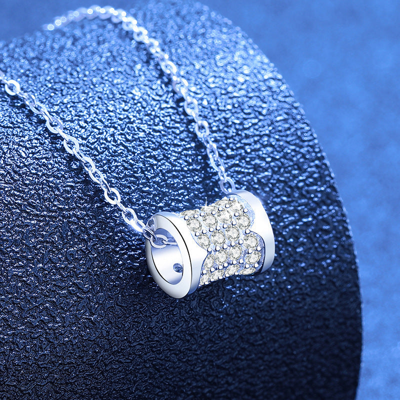 [Vera  Jewelry]FULL-PAVE "HOURGLASS" MOISSANITE NECKLACE