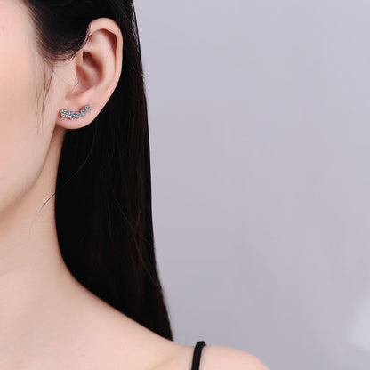 [Vera  Jewelry]SPARKLING SMILE ARC MOISSANITE STUD EARRINGS
