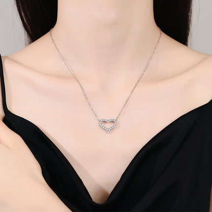 [Vera  Jewelry]ROMANTIC HEART MOISSANITE PENDANT NECKLACE