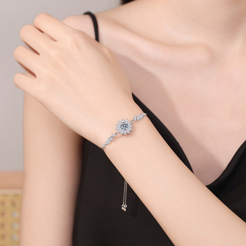 [Vera  Jewelry]RADIANT SUNFLOWER MOISSANITE BRACELET