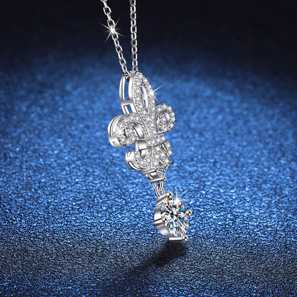 [Vera  Jewelry]ROYAL FLEUR-DE-LIS MOISSANITE PENDANT NECKLACE