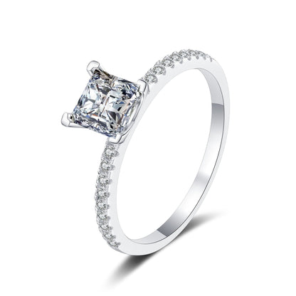 [Vera  Jewelry]ELEGANT PRINCESS CUT MOISSANITE ENGAGEMENT RING