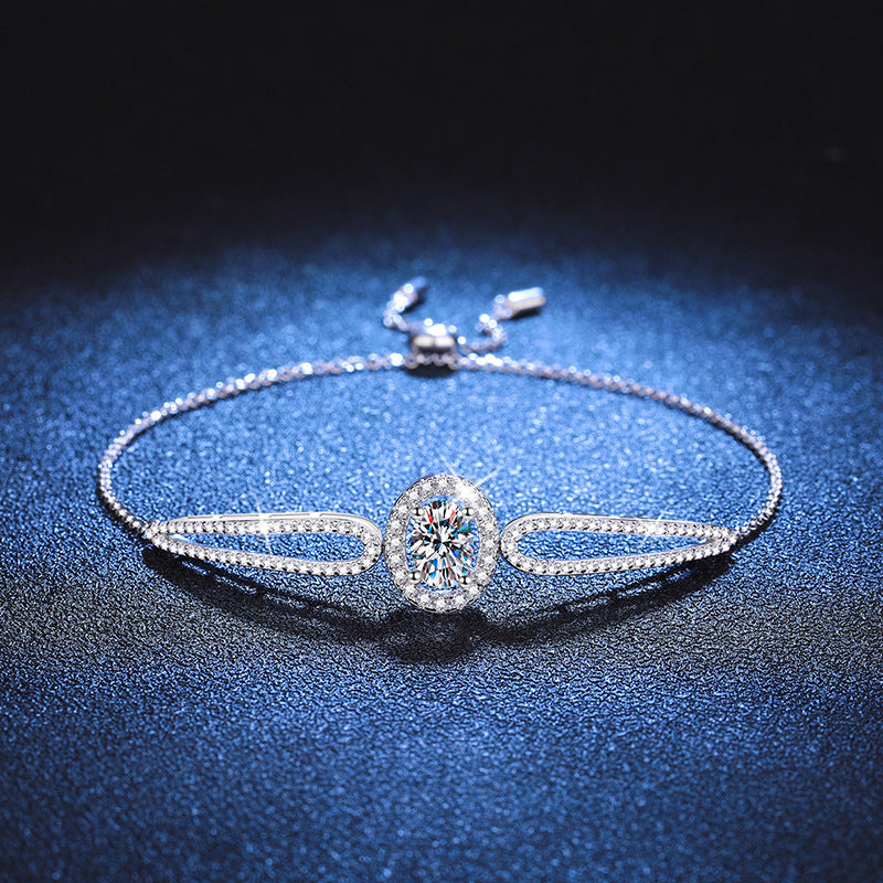 [Vera  Jewelry]"PIGEON'S EGG" TEARDROP MOISSANITE BRACELET
