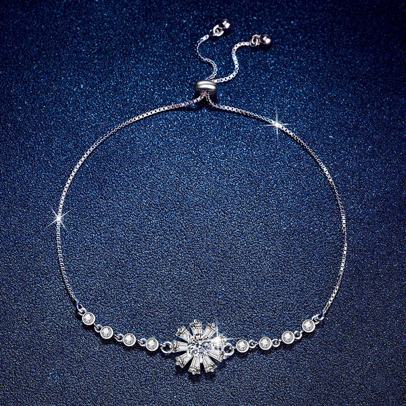[Vera  Jewelry]RADIANT ICY CRYSTAL SUNFLOWER MOISSANITE BRACELET