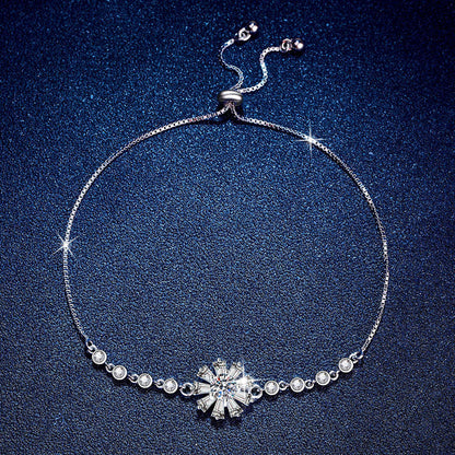 [Vera  Jewelry]RADIANT ICY CRYSTAL SUNFLOWER MOISSANITE BRACELET