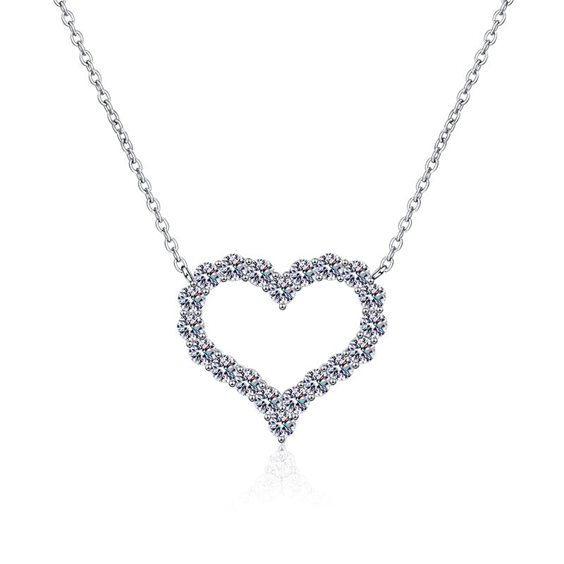[Vera  Jewelry]ROMANTIC HEART MOISSANITE PENDANT NECKLACE