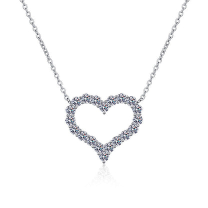 [Vera  Jewelry]ROMANTIC HEART MOISSANITE PENDANT NECKLACE