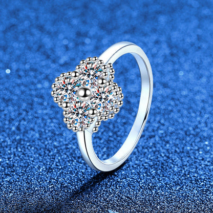 [Vera  Jewelry]ELEGANT FOUR-LEAF CLOVER MOISSANITE RING