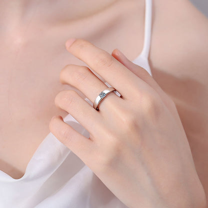 [Vera  Jewelry]SLEEK MINIMALIST COUPLE'S MOISSANITE RING