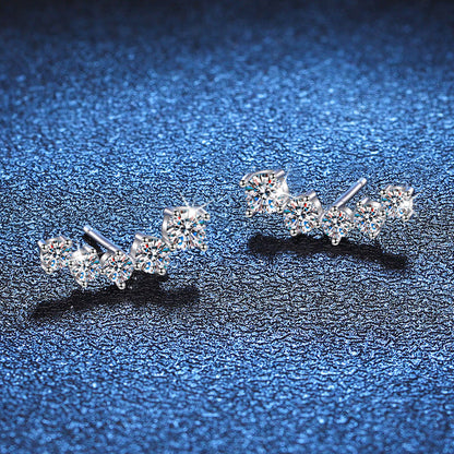 [Vera  Jewelry]SPARKLING SMILE ARC MOISSANITE STUD EARRINGS