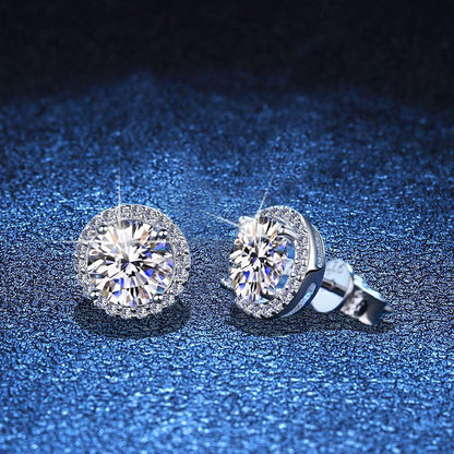 [Vera  Jewelry]CLASSIC 4-PRONG ROUND MOISSANITE STUD EARRINGS