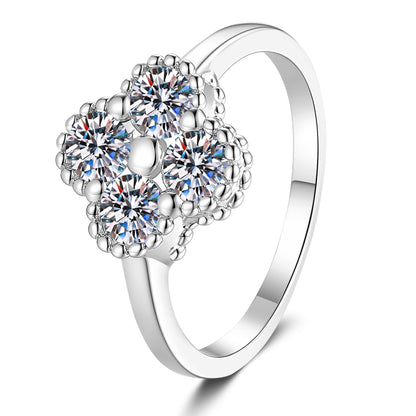 [Vera  Jewelry]ELEGANT FOUR-LEAF CLOVER MOISSANITE RING