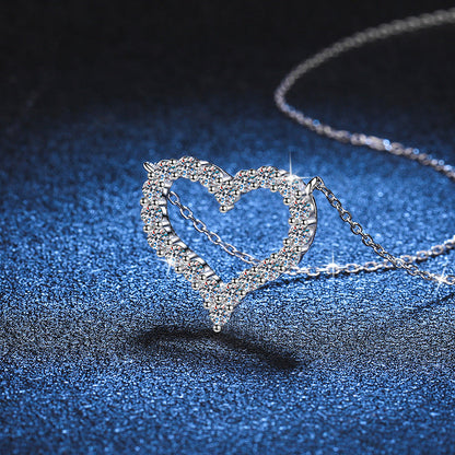 [Vera  Jewelry]ROMANTIC HEART MOISSANITE PENDANT NECKLACE