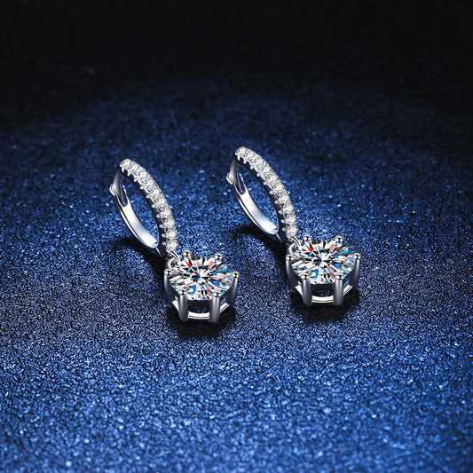 [Vera  Jewelry]CLASSIC 6-PRONG MOISSANITE DROP EARRINGS