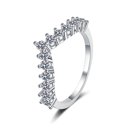 [Vera  Jewelry]ELEGANT V-SHAPED CHEVRON MOISSANITE RING