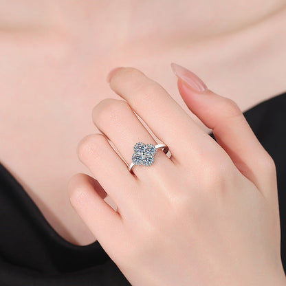 [Vera  Jewelry]ELEGANT FOUR-LEAF CLOVER MOISSANITE RING