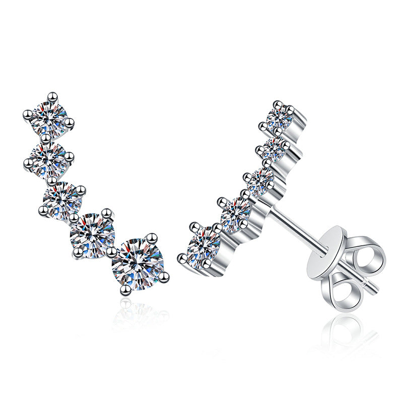 [Vera  Jewelry]SPARKLING SMILE ARC MOISSANITE STUD EARRINGS