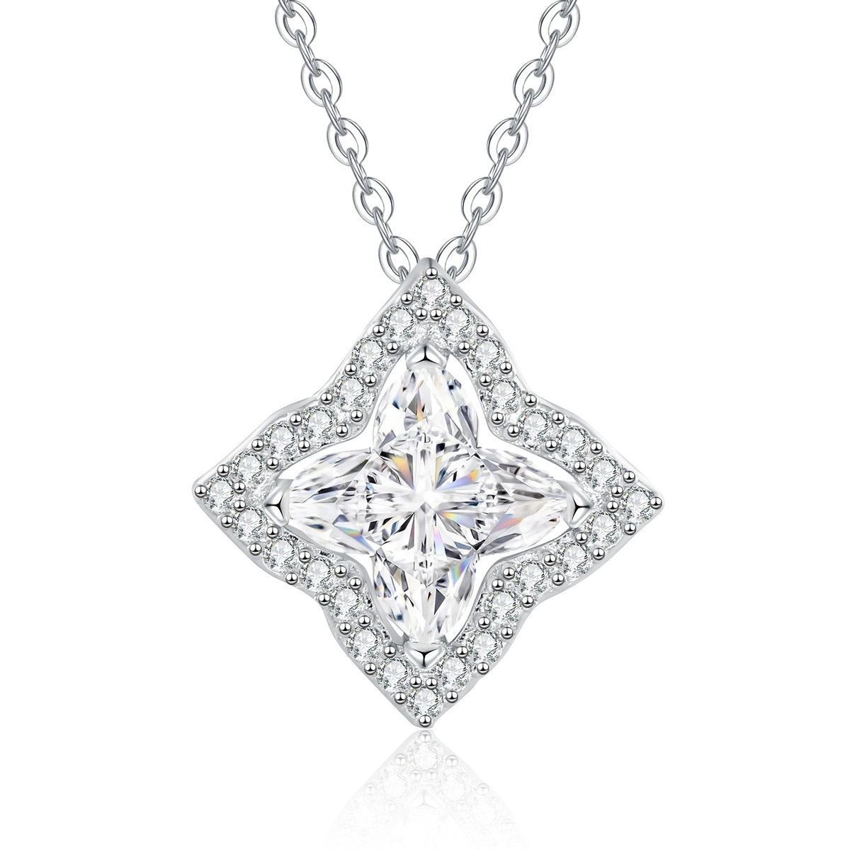 [Vera  Jewelry]STAR-CLOVER MOISSANITE NECKLACE